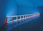 Инсталляция | Дэн Флавин | An artificial barrier of blue, red and blue fluorescent light, 1968