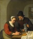 Живопись | Адриан ван Остаде | Drinking Couple, 1672