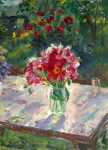 Живопись | Евгений Антонов | Букет цветов на фоне сада, 1997